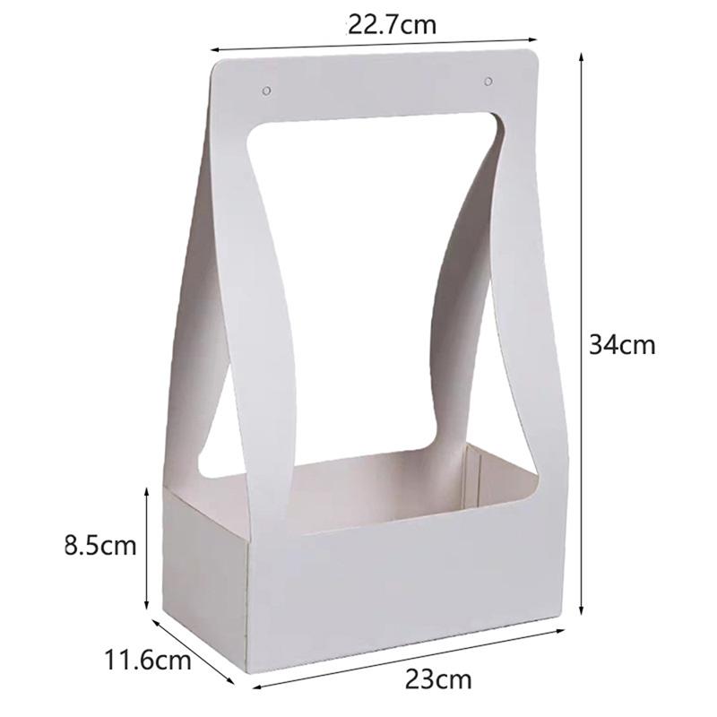 Двусторонняя водонепроницаемая крафт-бумага Портативная цветочная корзина с ручкой для букета в подарок