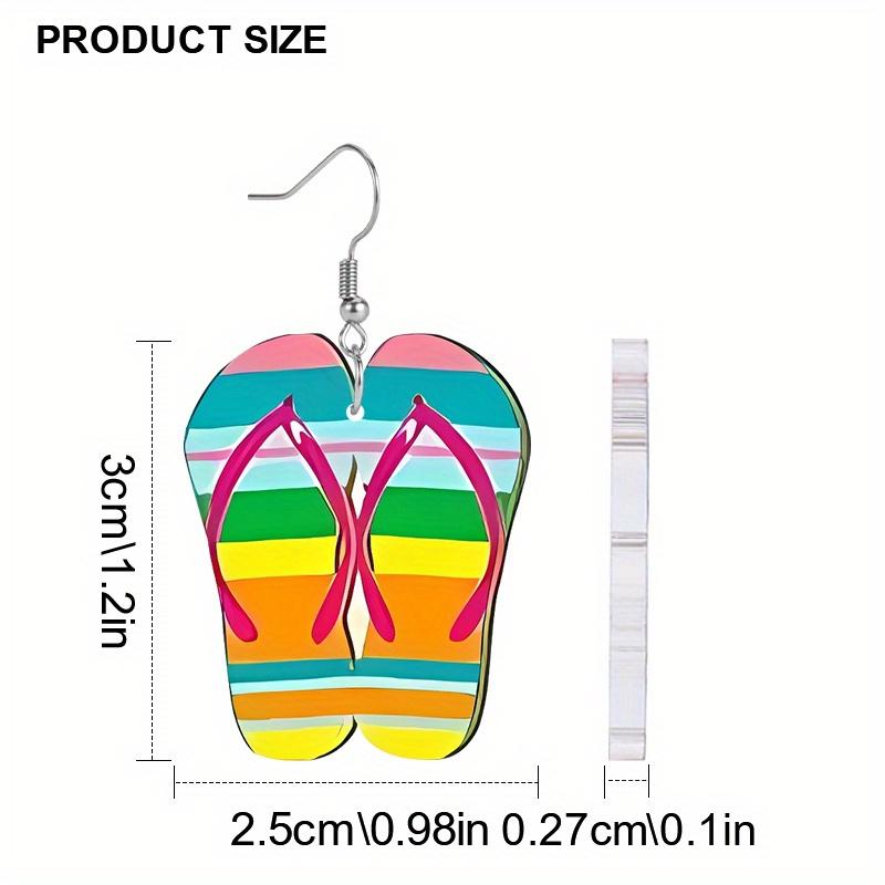 2D Плоские Гавайские Летние Серьги Шлепанцы Акриловые Серьги Модная Бижутерия Элегантные Серьги Вечерние Серьги