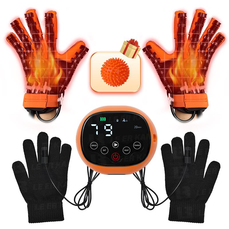 Rehabilitation Robotic Gloves with Heating Stroke Hemiplegia Hand Rehabilitation Device Finger Trainer Hand Massager