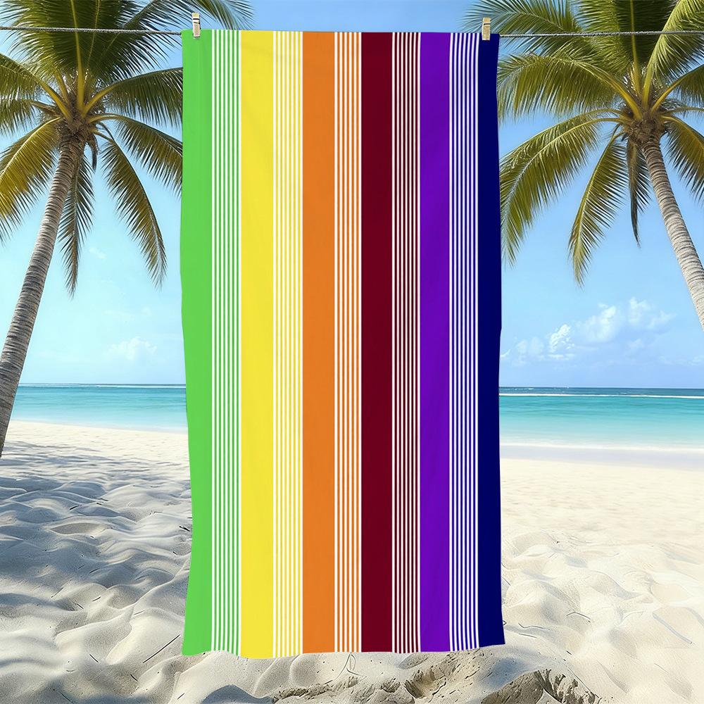 Seaside Microfiber Beach Towel, Water-Absorbing Quick-Drying Double-Sided Velvet Printed Bath Towel