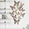 12 Pieces 3D Hollow Butterfly Wall Sticker Bedroom Living Room Home Decoration Paper Butterfly