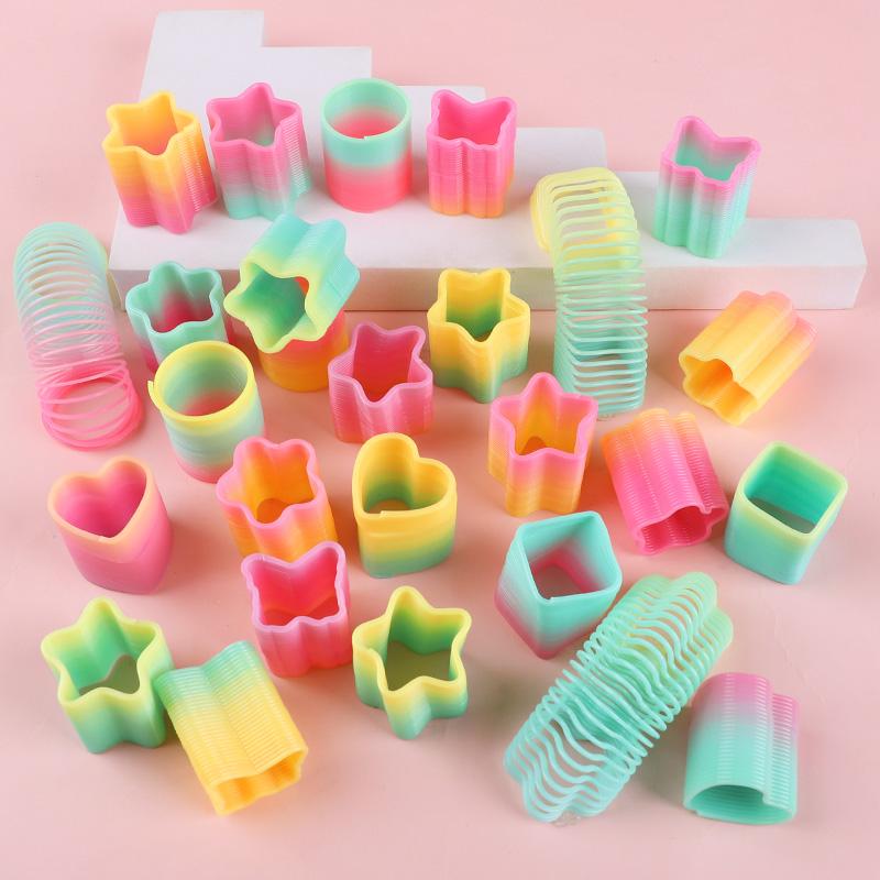 12/24Pcs Rainbow Magic Spring Bounce Toys Kids Birthday Party Favors Goodie Pinata Fillers Fidget Toy Creative Christmas Gifts