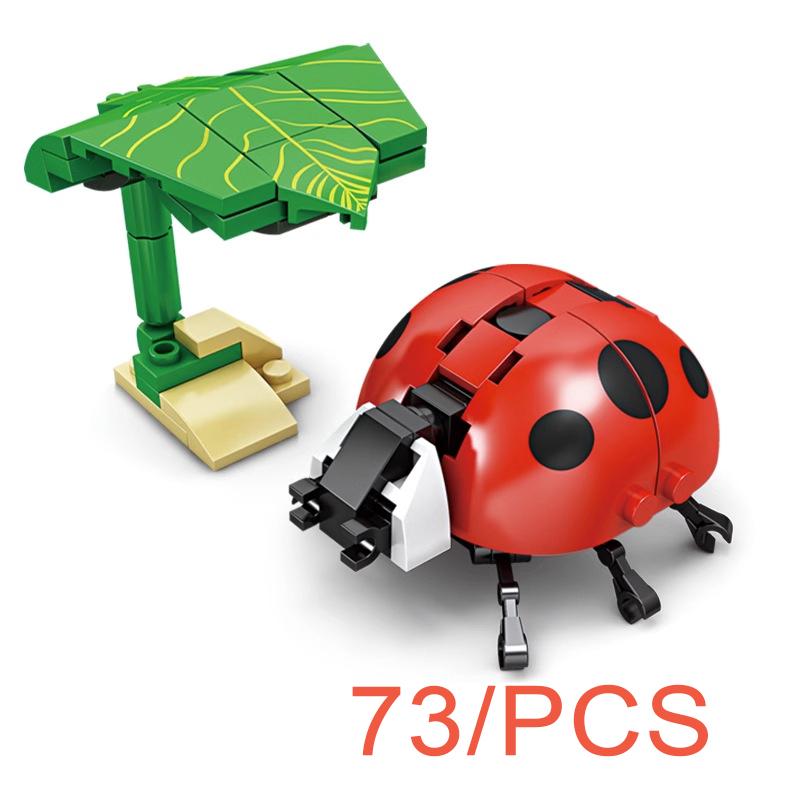 MOC Пазл Животные Строительные блоки Пчела Тигр Лев Жираф Лягушка Крокодилы Лиса Птица Дикий кабан Насекомые Мини DIY Кирпичный конструктор Игрушка Подарок F029