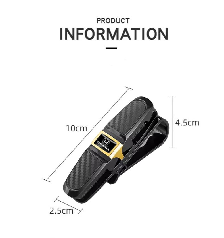 AAAKB1 ABS Car Glasses Clip Card Ticket Clamp Fastener Accessories For Honda Civic Fit Jazz Accord Pilot CRV Odyssey Passport City HRV