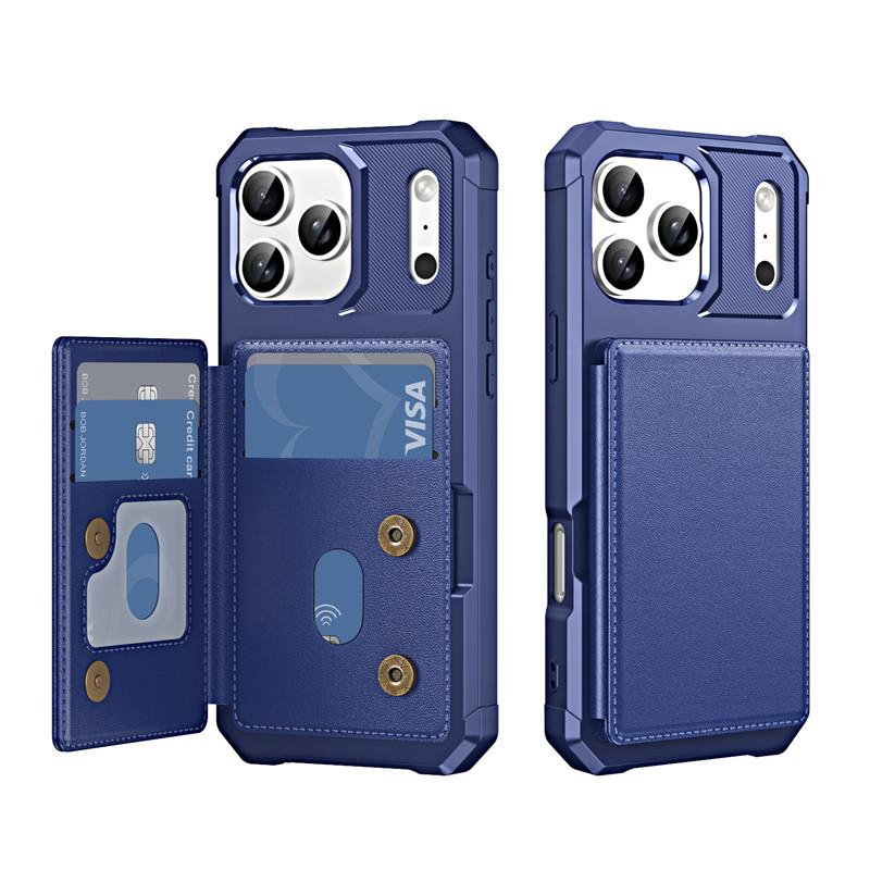 Применимо к IPhone17Pro Max Чехол-книжка для телефона с держателем для карт 16 15Pro Откидной чехол влево и вправо XR Защитный чехол от падения
