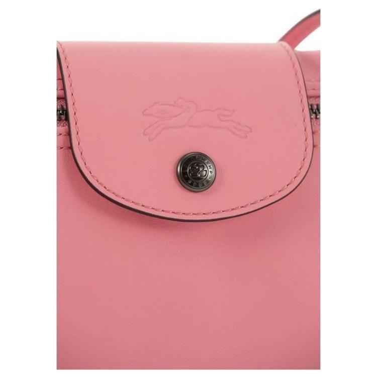 Longchamp Le Pliage Snap Button Zipper Closure Leather Shoulder Crossbody Bag Women bags Pink 10188987018
