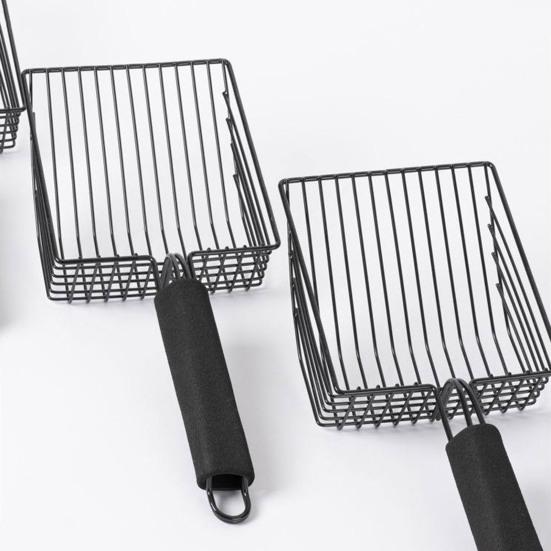 Совок с антипригарным покрытием, металлическая лопата для кошачьего туалета, удобная длинная ручка, лопата для кошачьих какашек, домашних животных