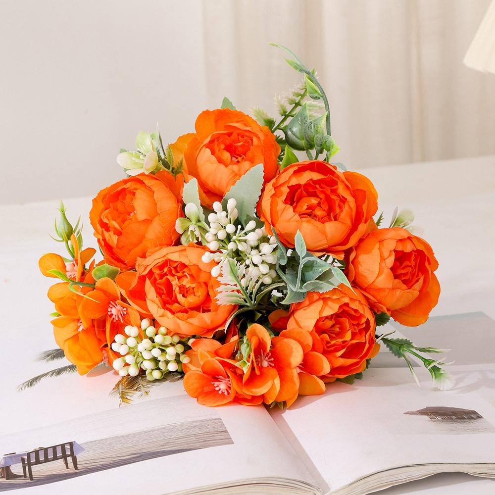 23 стильных искусственных цветов винтажный розовый шелковый пион букет искусственные цветы для свадебного букета украшение дома в помещении