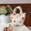 Winter fashion plush women's bags, new cute polka dot handbags, commuting handbags to work