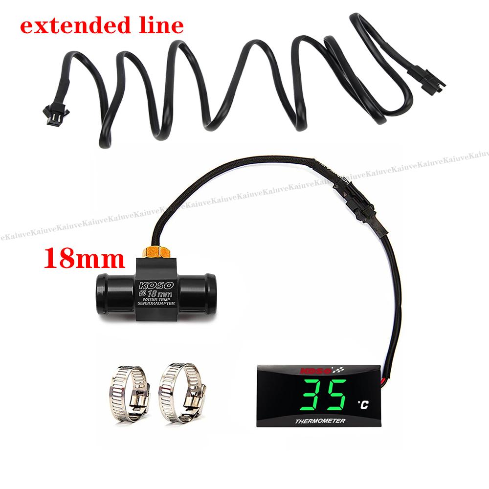 KOSO Motorcycle Water Temperature Gauge Mini Meter Moto Universal Thermometer For XMAX300 CB400 MT 07 09 Sensor Scooter Racing