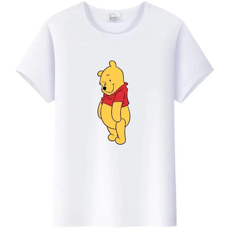 Cute Ladies Summer Blouses Men White Tees Woman Harajuku Tshirt Gothic Clothes Tops Disney Cartoon Pooh Tigger Graphic T-shirt