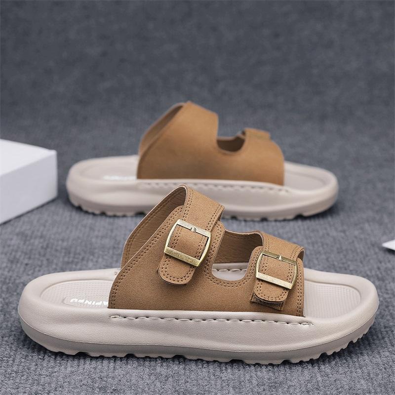 Fashion CYYTL Mens Summer Slippers Casual Shoes Beach Sandals Outdoor Slides Leather Walking Comfort Lightweight Luxury Designer Fashion