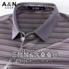 [Acetate Silk&Mulberry Silk] Silk Skin friendly Striped Shortsleeved Polo Shirt Men's Jacquard Business T-shirt