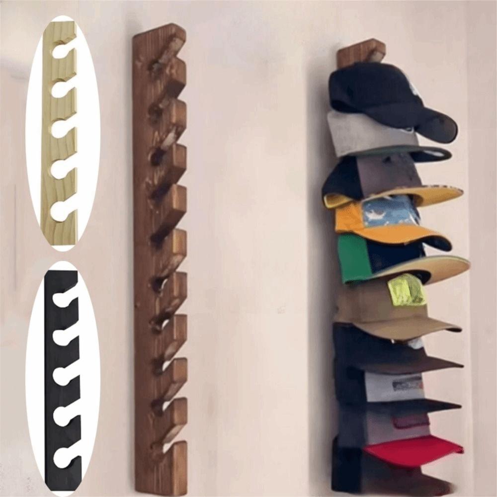 5 Hooks Baseball Cap Organizer Space-Saving Hat Display Shelf Wall Mounted Hat Rack Home Decor