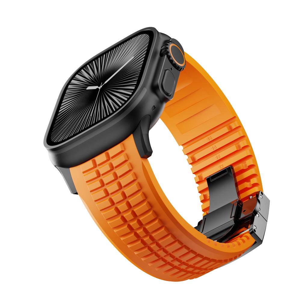 Силиконовый ремешок TPU для Apple Watch Band Ultra 3 49мм 46мм 45мм 44мм Браслет титанового цвета для IWatch Серии 11 10 9 8 SE 7 6 5