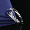 Royal Blue Natural Sapphire Sterling Silver Ring - Elegant Full Diamond Design for Women