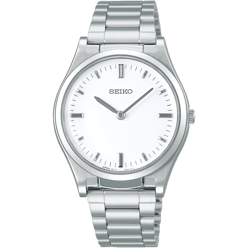 Часы Seiko SQBR019 Кварцевые Сенсорные Часы для Слабовидящих Мужские Белый Циферблат Нержавеющая Сталь