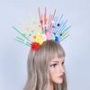 Преувеличенная радужная повязка на голову, повязка на голову богини солнца, модный красочный цветочный обруч для волос, парад