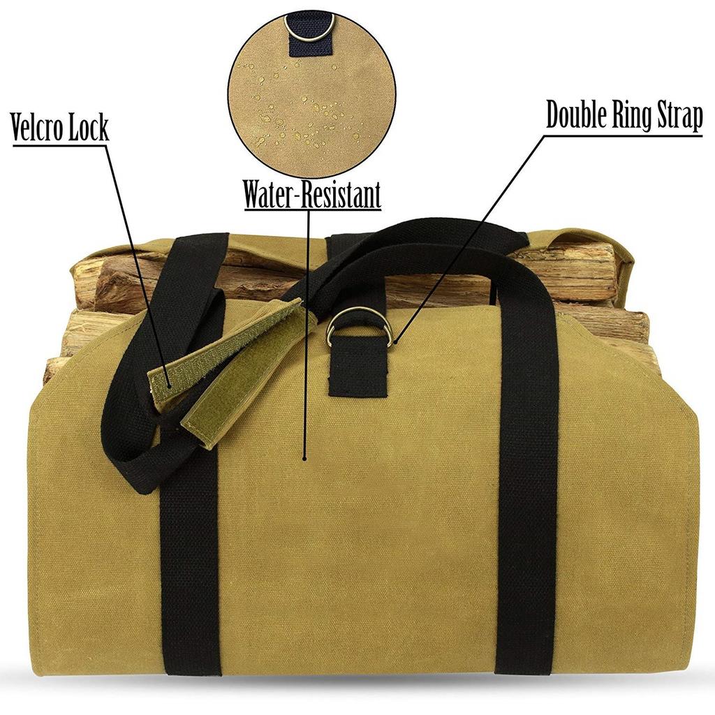 Outdoor Firewood Tote Bag Portable Durable Logging Bag Camping Multifunctional Firewood Firewood Storage Bag