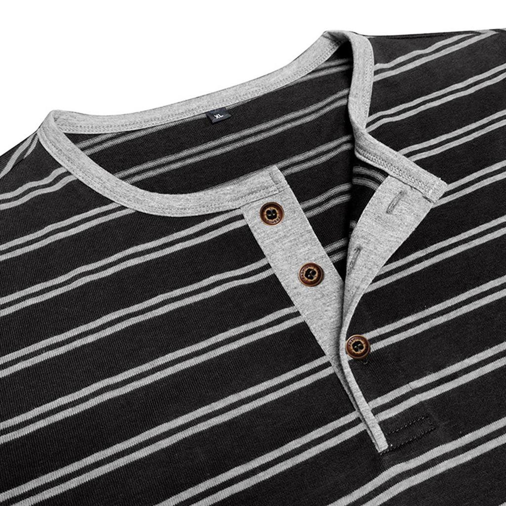 Men's And Winter Long Sleeve Men's Striped Three-Button Top