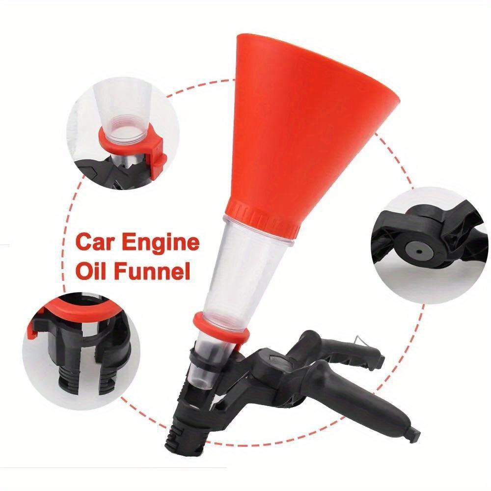 Universal Car Engine Oil Funnel Set Precision Clamp Leak-Proof PVC Versatile Tool for Hassle-Free Auto Filling Maintenance