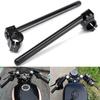 Universal Motorcycle 7/8inch Handlebar Clip-On 31-51mm Fork Tube Black For Cafe Racer