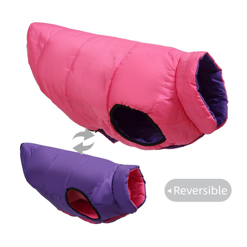 Двусторонняя куртка для большой собаки Зимняя теплая одежда для средних и крупных собак Водонепроницаемый ветрозащитный жилет для питомца Пальто Наряды для золотистого ретривера