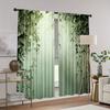 2pcs Lush Green Vine Printed Curtains, Designed for Light Filtering, Quality Material, Ideal for Nature-Inspired Home Window Dec