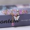 Fashion Butterfly Beaded Bracelets For Women Girls Imitation Jade Bohemian Charm Bracelet Wrist Jewelry