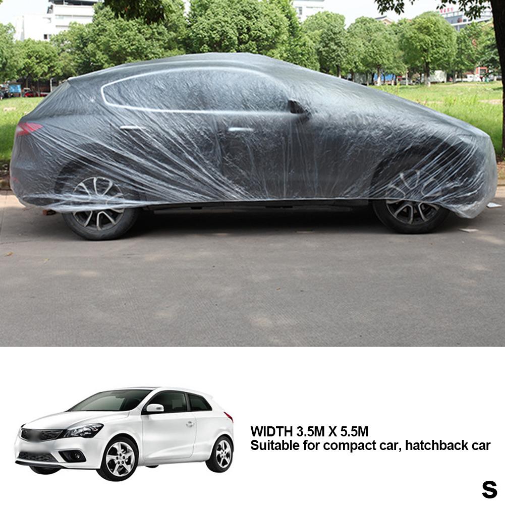 Универсальный прозрачный автомобильный чехол с эластичной лентой, полиэтиленовый пластик, прозрачный полный защитный экран для автомобиля, автомобильные чехлы с