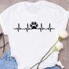 Womens Black Dog Claw Printed Tshirt Leopard Love Printed Christmas Reindeer Design Short Sleeve Casual Holiday Tshirt
