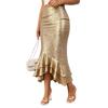 Shiny Women's Mid-Waist Temperament Fishtail Skirt with Sparkly Personality