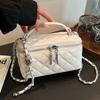 This Year, Korean Xiaoxiangfeng Fashion Temperament Portable Box Bag High-end Texture Diamond Chain Crossbody Women's Bag Is Popular.