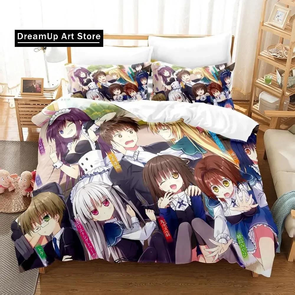 Новый комплект постельного белья с 3D-принтом Kawaii Anime Absolute Duo, односпальная кровать, двуспальная кровать размера Queen, двуспальная кровать, комплект постельного белья для взрослых и детей, комплект пододеяльников
