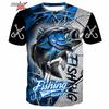 Men's Clothing 3D Fishing Pattern Printed Short Sleeve Oversized T-Shirt Fishing Fishing Outdoor Clothing Short Sleeve Top