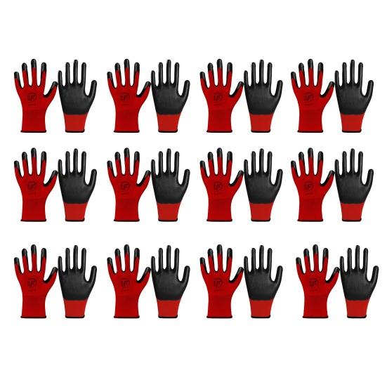 12 пар рабочих перчаток с регулируемым запястьем, пятью пальцами, противоскользящие, толстые, износостойкие, безопасная работа