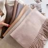 33Color Solid Women Winter Scarf Warm Thicken Cashmere Shawl Outdoor Blanket Tassel Pashmina Lady Wrap Windproof Scarves Stole