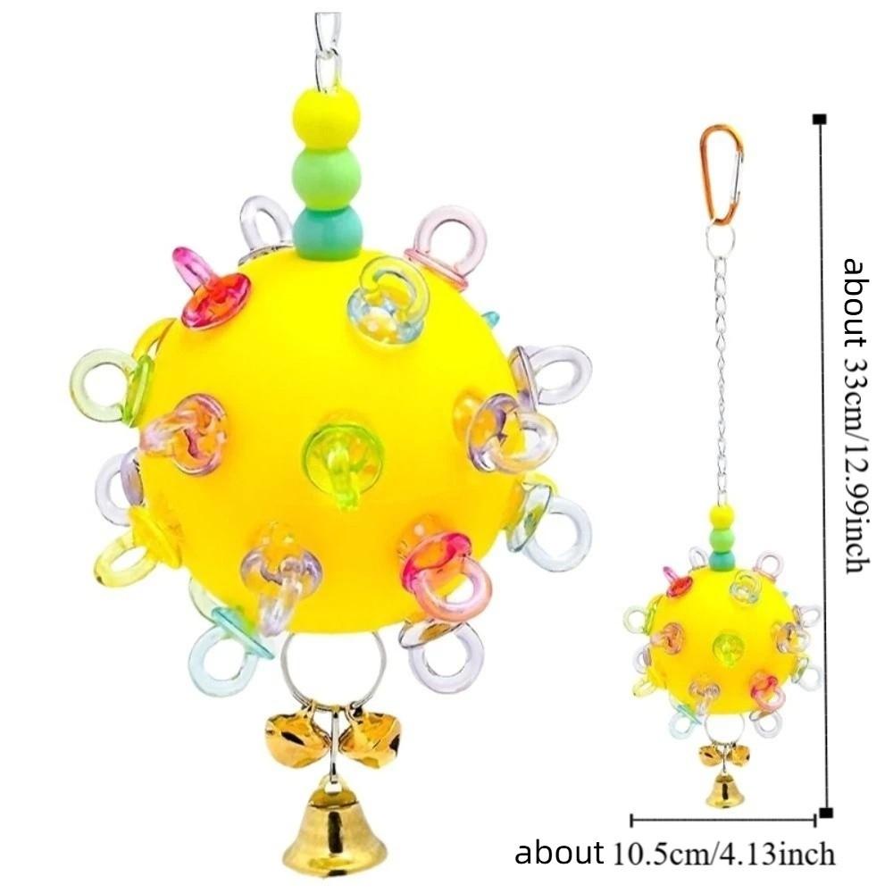 Detachable Bird Cage Toy with Bell Hanging Foraging Ball Creative Parrot Chewing Toy  Bird Training