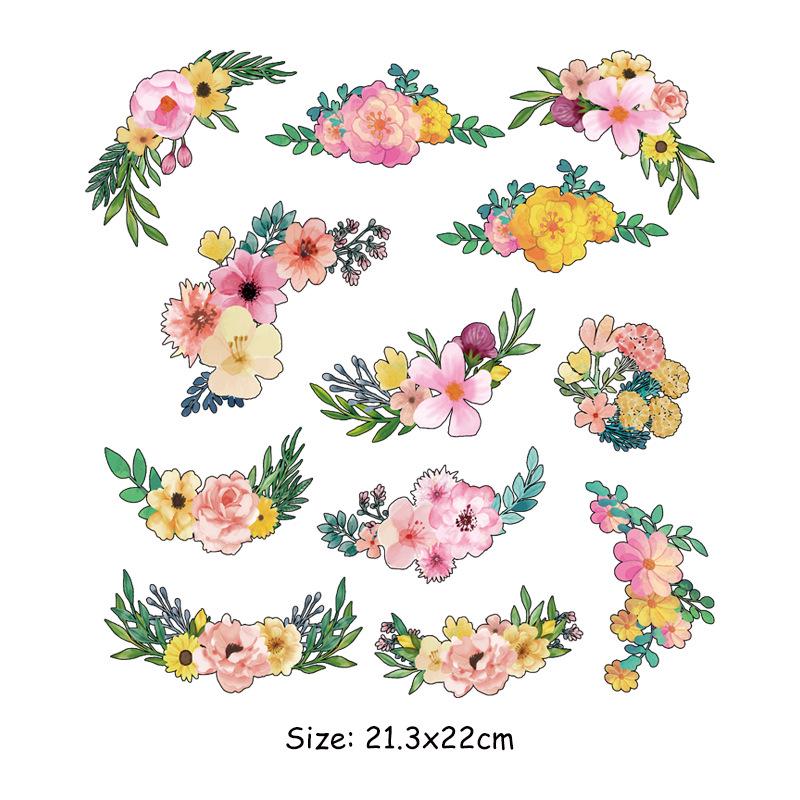 Новая полностраничная термонаклейка с изображением цветов и бабочек