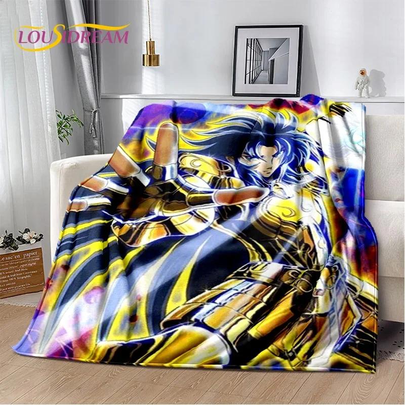 Мягкое фланелевое одеяло из мультфильма Saint Seiya 3D Retro для кроватей, диванов, пикников, пледов для отдыха на свежем воздухе, подарков