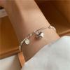New Irregular Silver Coin Twice Square Bracelet Sen Is A Kind and Simple Girlfriend Hand String Qixi Valentine's Day Gift