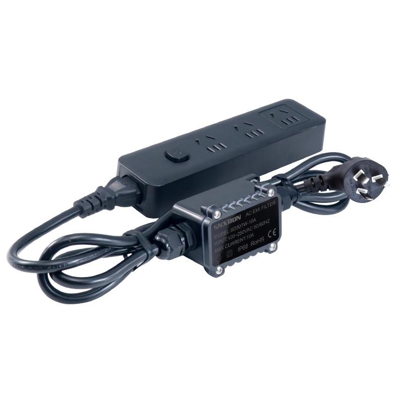 EMI 220V Single Phase 10A Power Cable with C13 Interface & Anti-interference Filter for HIFI Audio