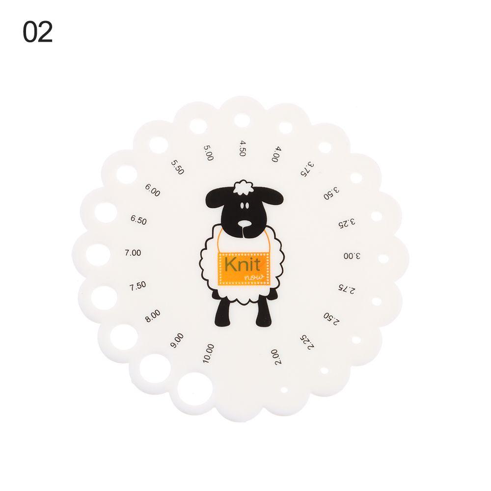 Practical Sheep Head With Cutting Head Gauge Ruler For Knitting Needles Crochet Hooks Ruler Tool