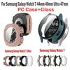 PC Case+Glass for Samsung Galaxy Watch 7 44mm 40mm Ultra 47mm Accessories Protective Case With Screen Protector Shell Cover
