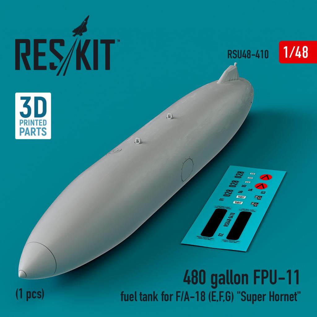 Reskit Расширительный бак на 480 галлонов пластиковые детали модели 1/48 F/A-18 E/F/G FPU-11 RSKU48-0410