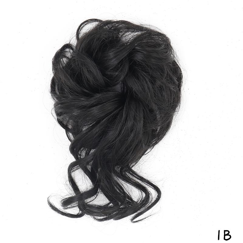 Synthetic Hair Bun Extensions Messy Curly Chignon Blonde Brown Donut Elastic Chignon for Women