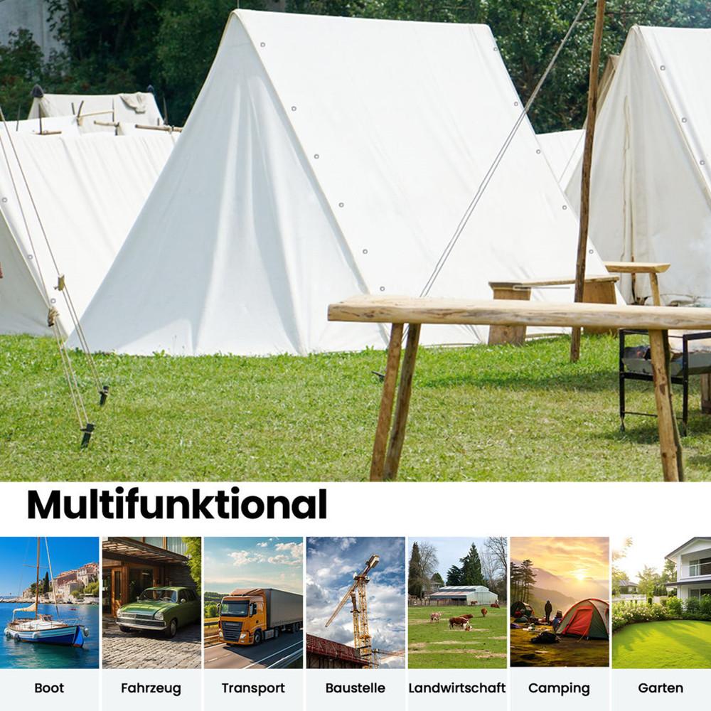 Прочный поли брезент, белый водонепроницаемый брезентовый чехол с люверсами, устойчивый к УФ-излучению, разрывам и выцветанию для палатки у открытого бассейна