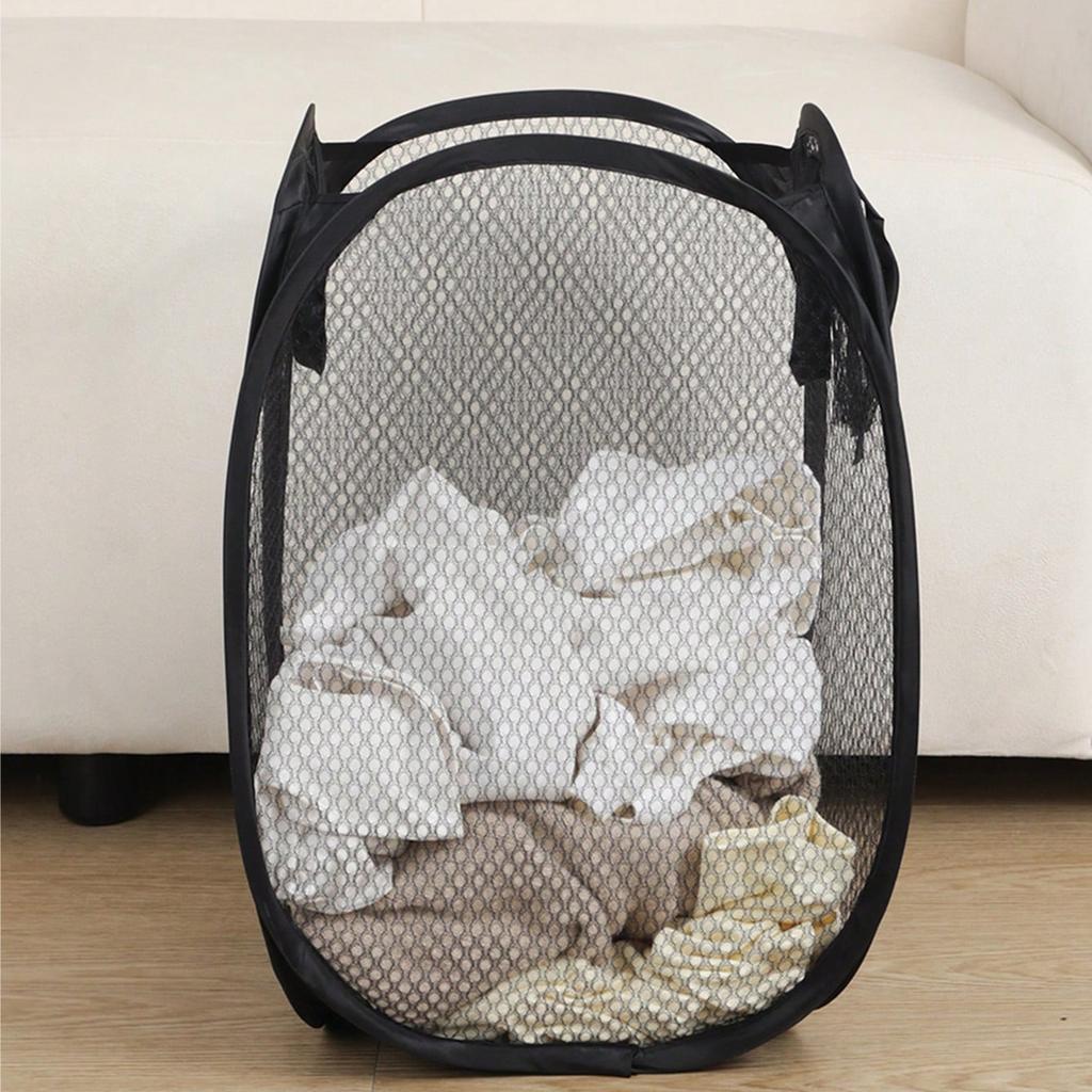1pc-Folding Dirty Laundry Sorting Basket Washing FrameBathroomCloth MeshStorage BagFrame Bucket LaundryOrganizers Storage Pouch