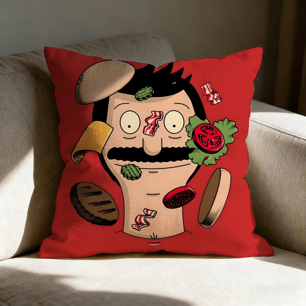 Подушка с принтом Bob's B-Burgers из аниме, Наволочка, Двусторонняя печать, Подушка для дивана, Подушка для изголовья кровати