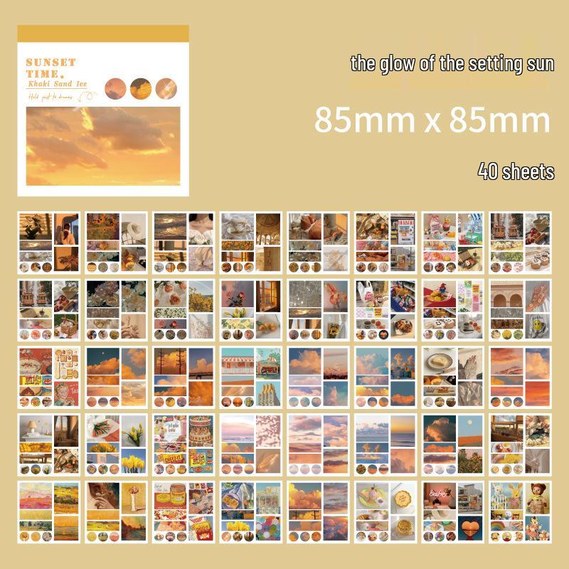 Один момент, одна сцена: Книга наклеек «Свежая масляная живопись» – 6 дизайнов для журналов и декора